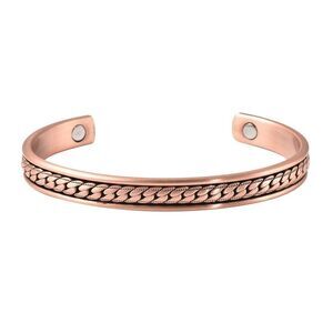 Curb Chain Pattern Adjustable Cuff Bracelet 6.50 in